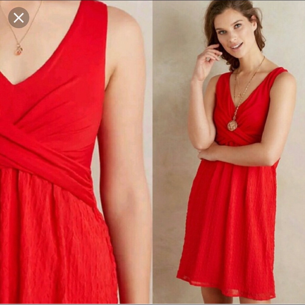 Anthropologie Amadi red dress xs